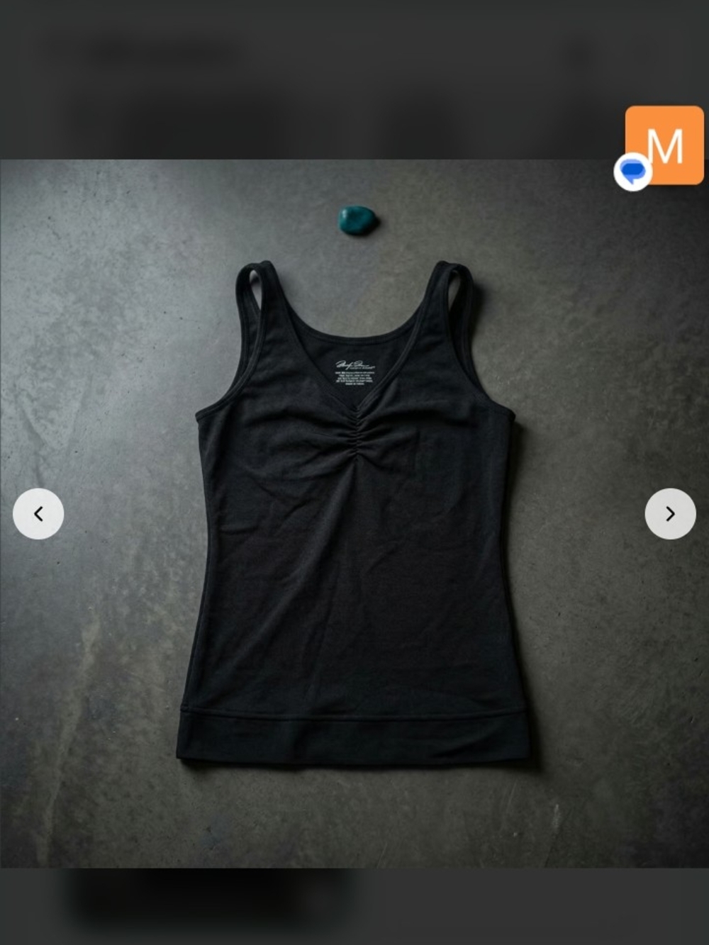 Marilyn Monroe Black Ruched Front Tank Top